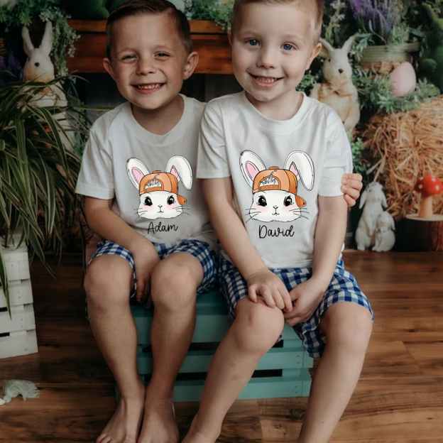 Personalized Kids Bunny Summer T-Shirt| Cloth1419