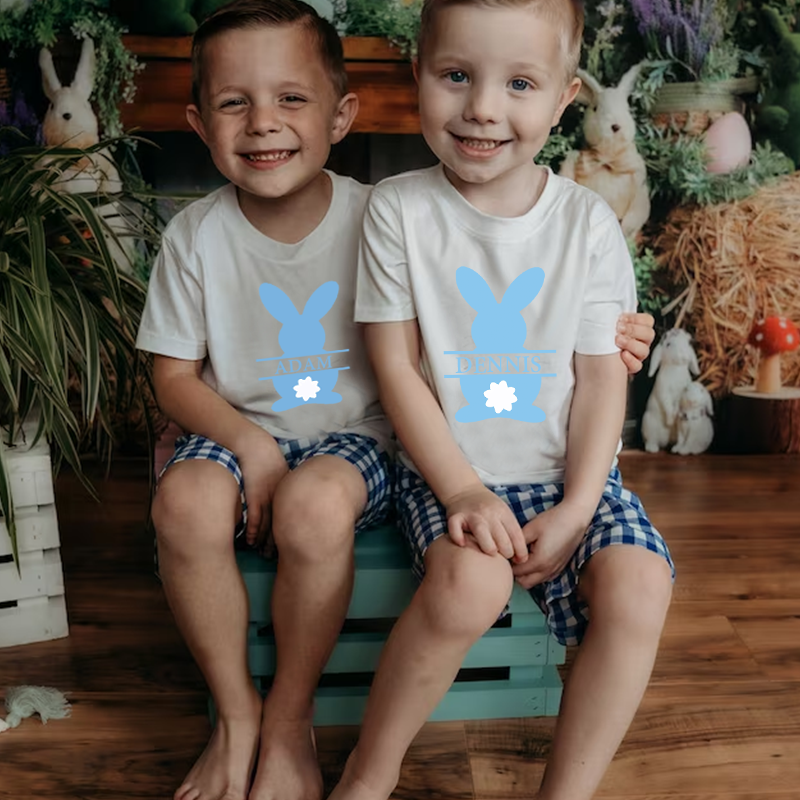 Personalized Kids Bunny Summer T-Shirt| Cloth1410