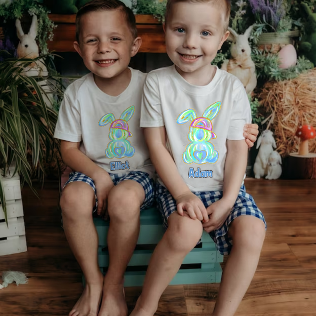 Personalized Kids Bunny Summer T-Shirt| Cloth1411