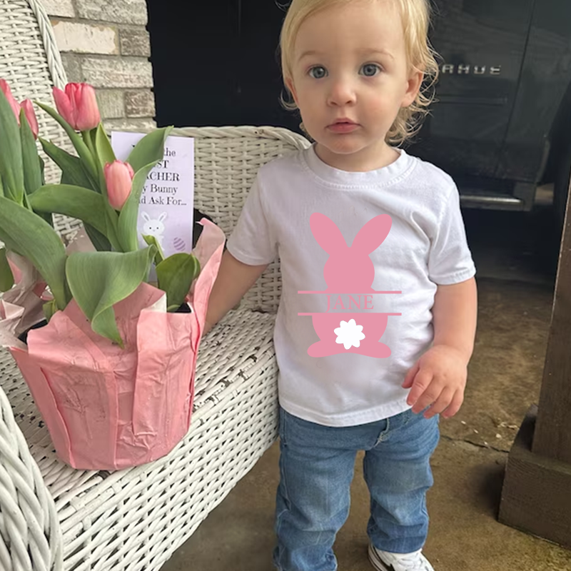 Personalized Kids Bunny Summer T-Shirt| Cloth1410
