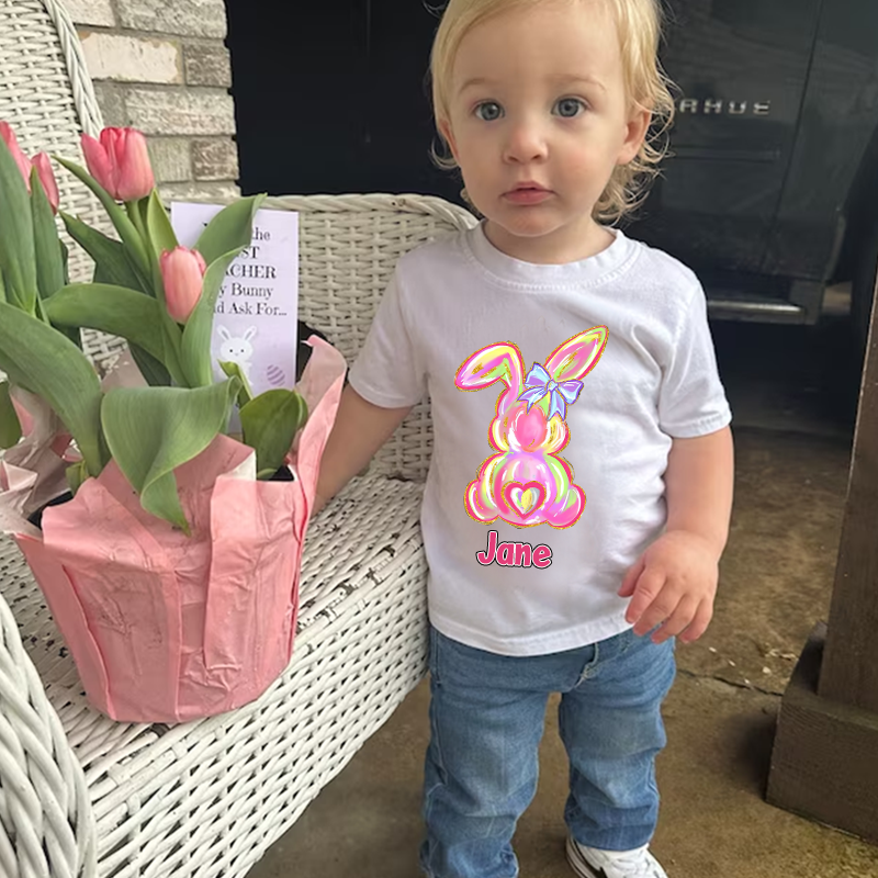 Personalized Kids Bunny Summer T-Shirt| Cloth1411