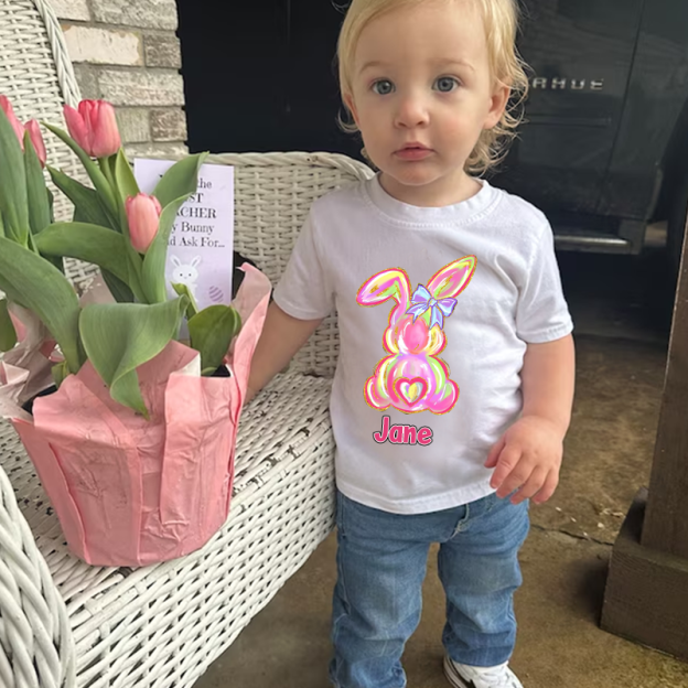 Personalized Kids Bunny Summer T-Shirt| Cloth1411