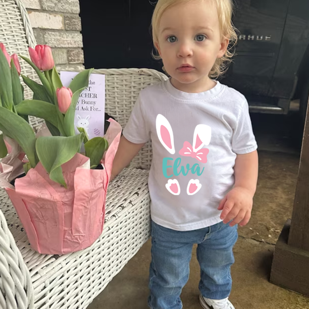 Personalized Kids Bunny Summer T-Shirt| Cloth1412