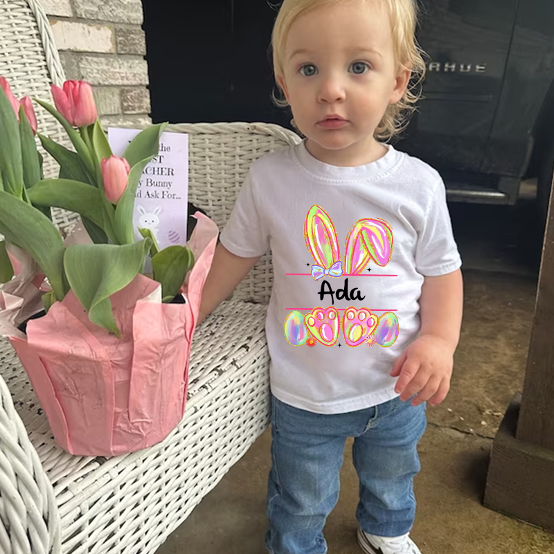 Personalized Kids Bunny Summer T-Shirt| Cloth1413