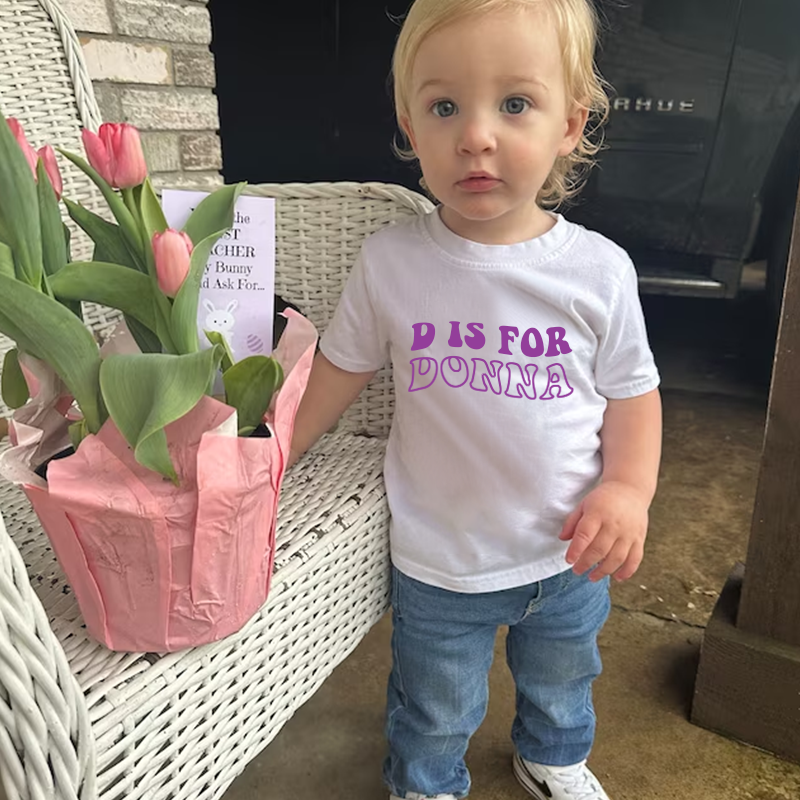 Personalized Kids N is for Name Retro T-Shirt| Cloth168