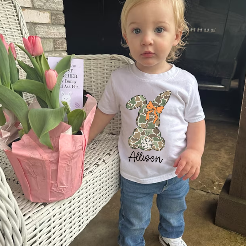 Personalized Kids Bunny Summer T-Shirt| Cloth1415