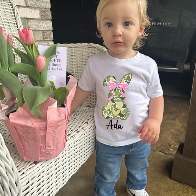 Personalized Kids Bunny Summer T-Shirt| Cloth1417