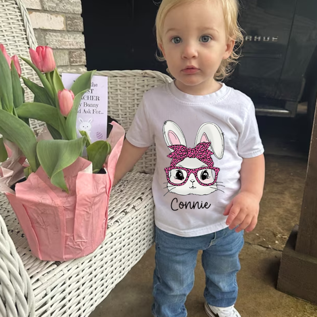 Personalized Kids Bunny Summer T-Shirt| Cloth1419