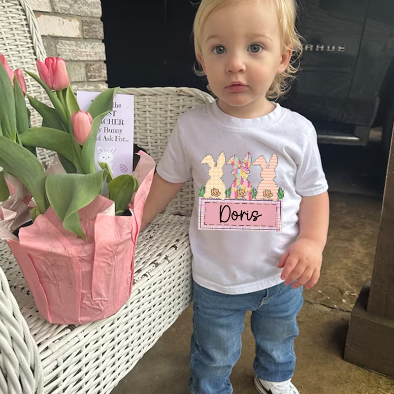 Personalized Kids Bunny Summer T-Shirt| Cloth1420