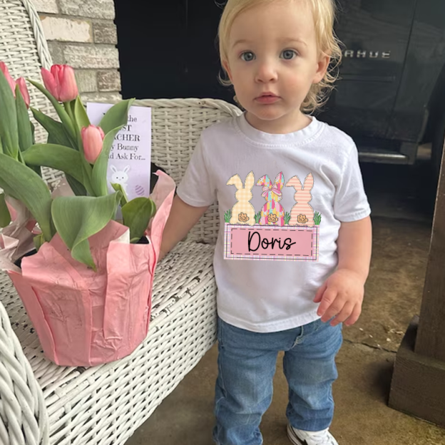 Personalized Kids Bunny Summer T-Shirt| Cloth1420