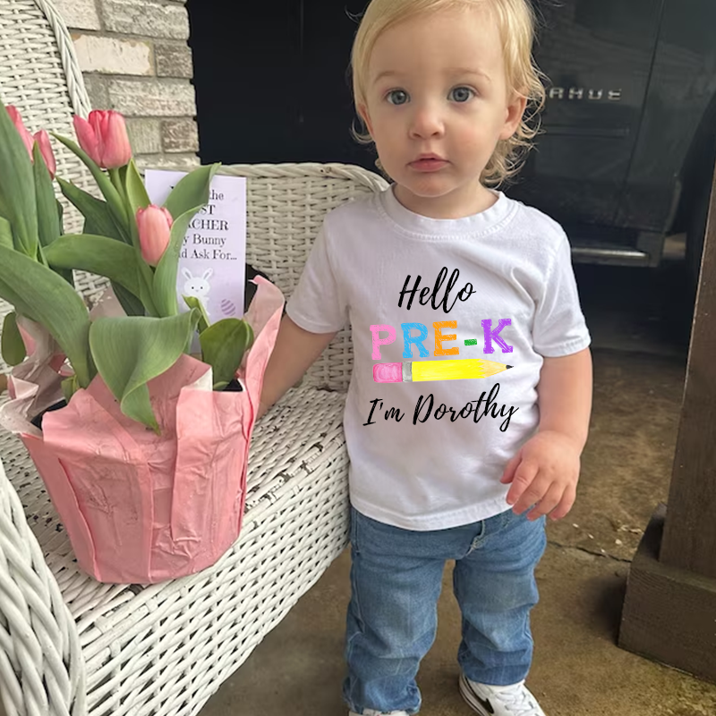 Personalized Kids Hello Pre-k T-Shirt| Cloth144