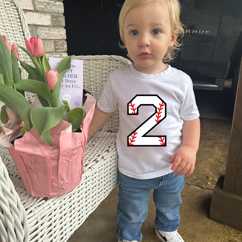 Personalized Kids Baseball Numbers T-Shirts| Cloth149