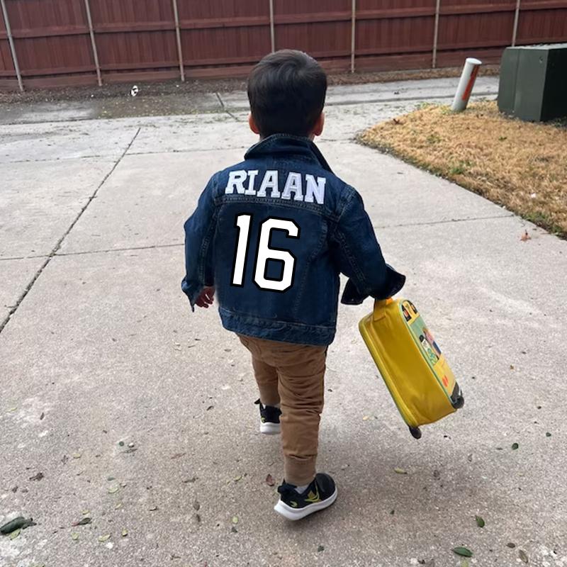 Personalized Kids Sports Denim Jacket| Cloth146