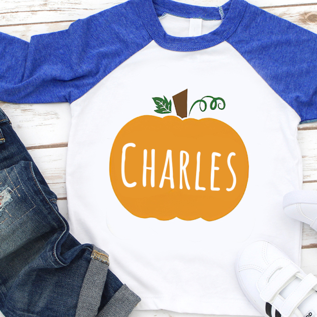 Personalized Kids Pumpkin Name Long Sleeves Shirt| Cloth12414