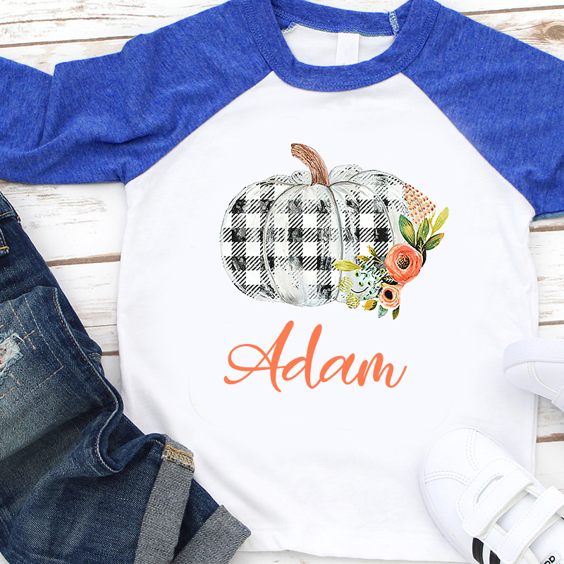 Personalized Kids Pumpkin Name Long Sleeves Shirt| Cloth12402