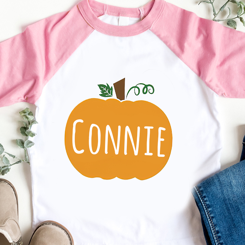 Personalized Kids Pumpkin Name Long Sleeves Shirt| Cloth12414
