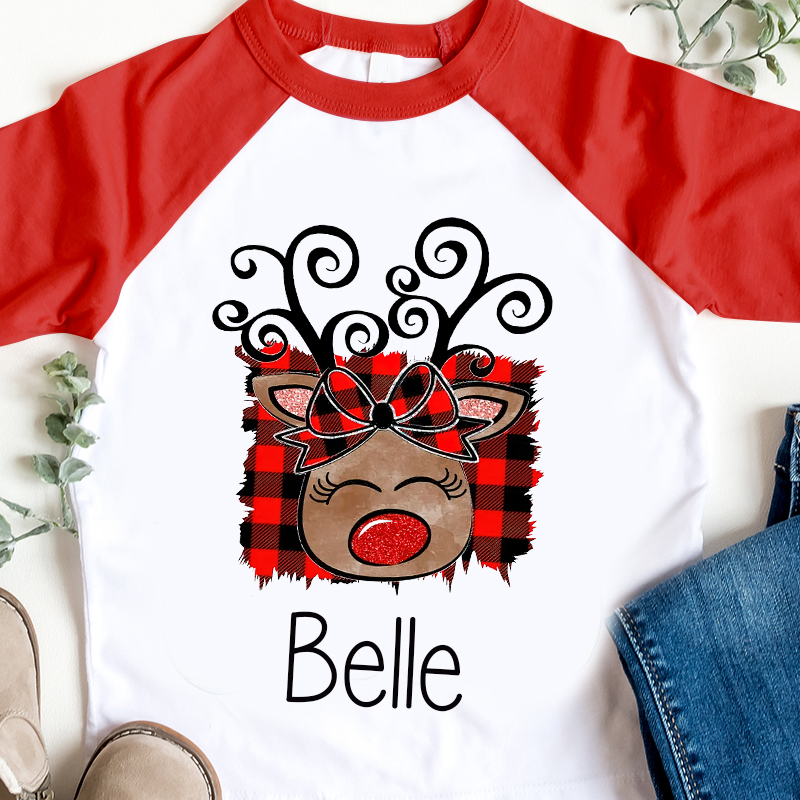Personalized Kids Monogrammed Christmas Long Sleeves Shirt| Cloth 1241