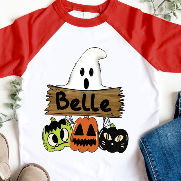 Personalized Kids Halloween Initials Long Sleeves Shirt| Cloth12409