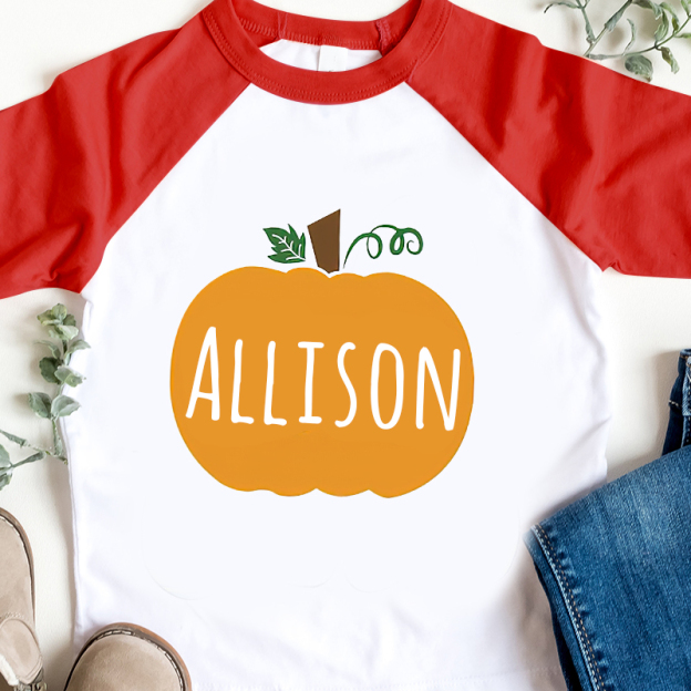 Personalized Kids Pumpkin Name Long Sleeves Shirt| Cloth12414