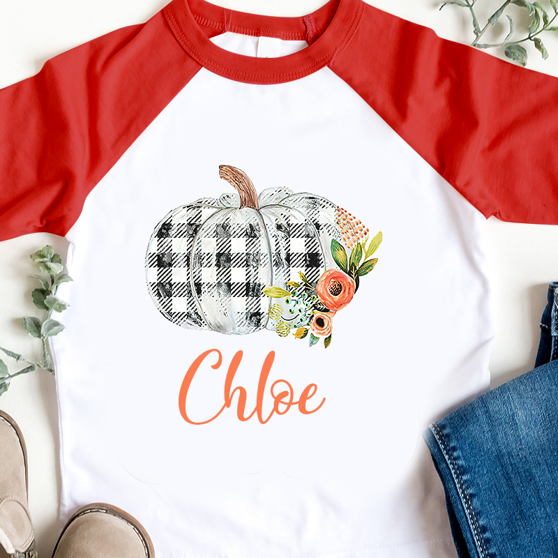 Personalized Kids Pumpkin Name Long Sleeves Shirt| Cloth12402