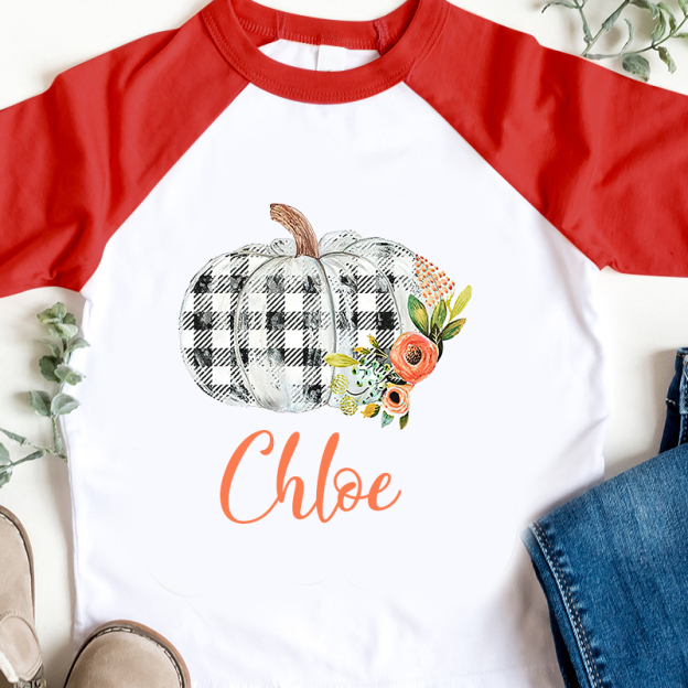 Personalized Kids Pumpkin Name Long Sleeves Shirt| Cloth12402