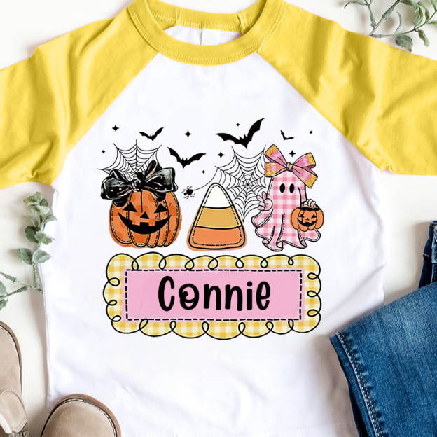 Personalized Kids Halloween  Ghost Pumpkin Long Sleeves Shirt| Cloth12451
