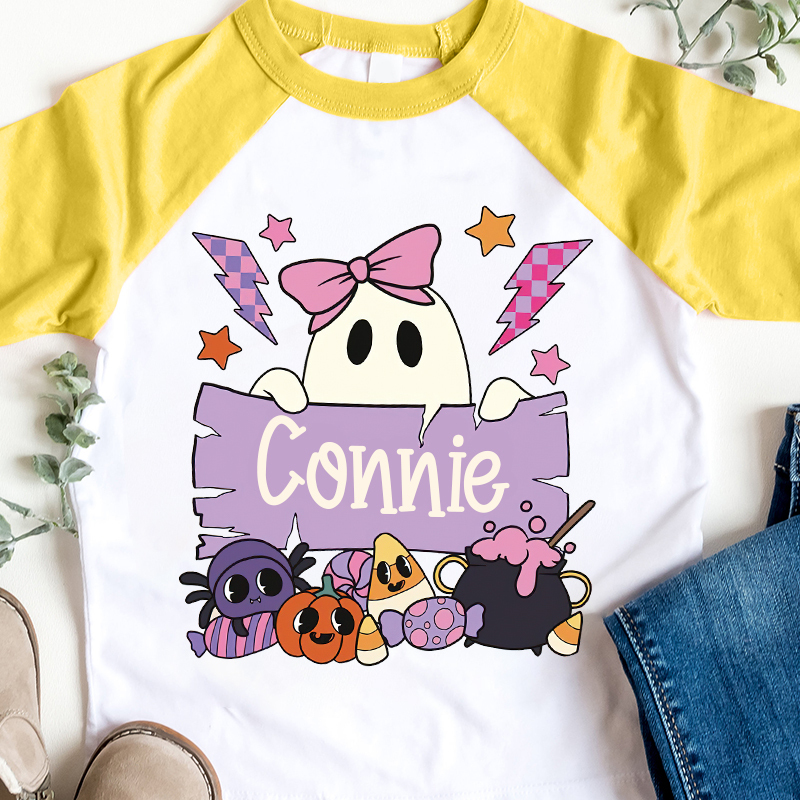 Personalized Kids Halloween Ghost Long Sleeves Shirt| Cloth12454