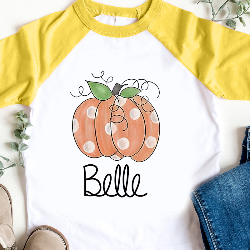 Personalized Kids Pumpkin Name Long Sleeves Shirt| Cloth12402