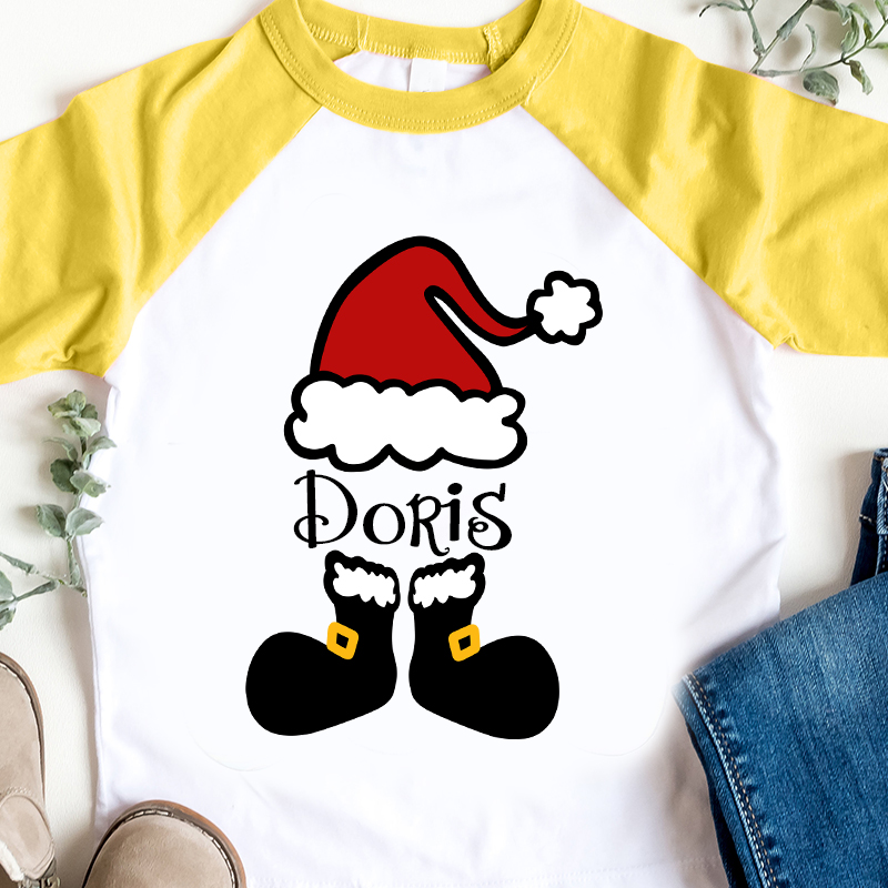 Personalized Kids Santa Hat Christmas Shirt| Cloth12412