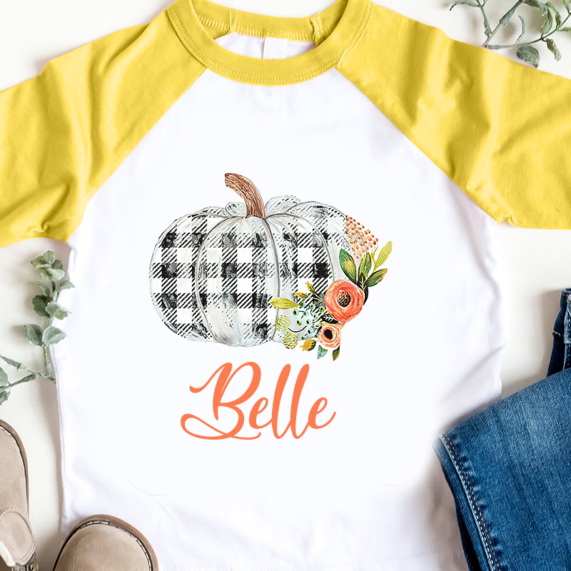Personalized Kids Pumpkin Name Long Sleeves Shirt| Cloth12402
