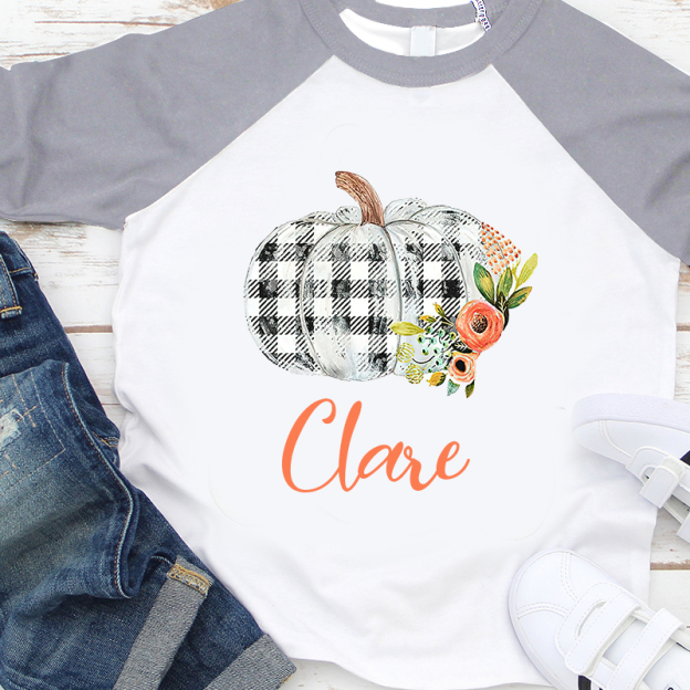 Personalized Kids Pumpkin Name Long Sleeves Shirt| Cloth12402