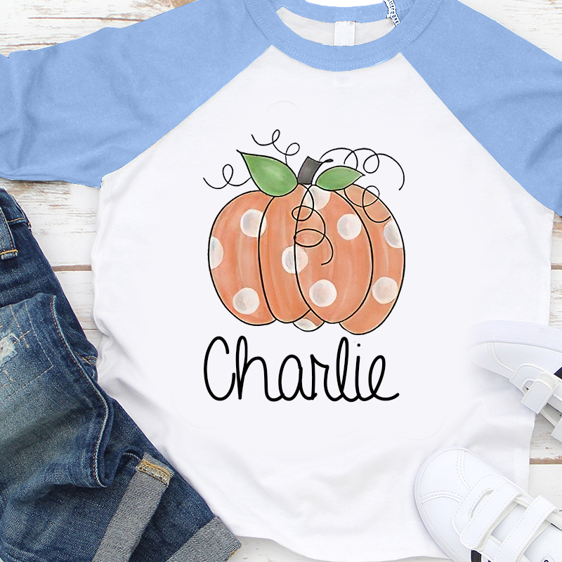 Personalized Kids Pumpkin Name Long Sleeves Shirt| Cloth12402