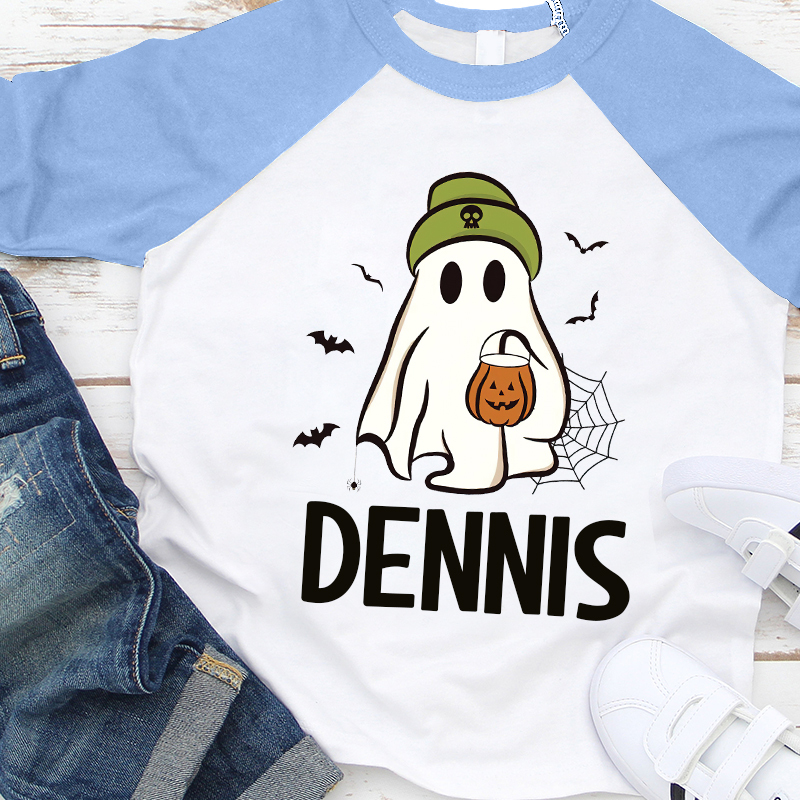 Personalized Kids Halloween Ghost Long Sleeves Shirt| Cloth12455