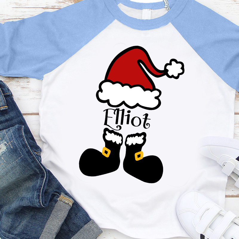 Personalized Kids Santa Hat Christmas Shirt| Cloth12412