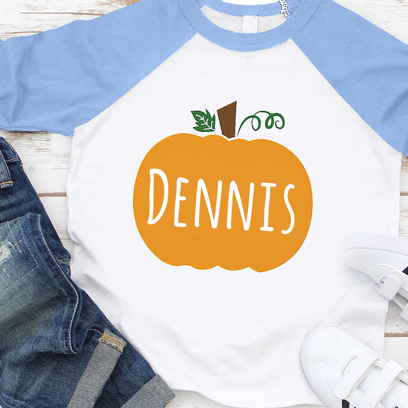 Personalized Kids Pumpkin Name Long Sleeves Shirt| Cloth12414