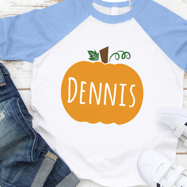 Personalized Kids Pumpkin Name Long Sleeves Shirt| Cloth12414