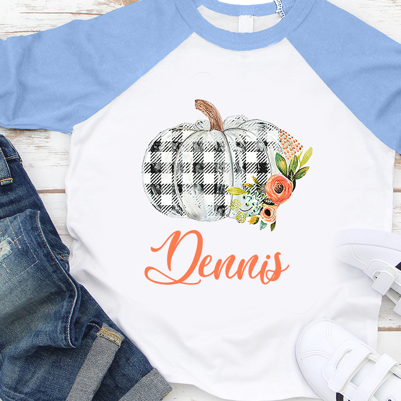 Personalized Kids Pumpkin Name Long Sleeves Shirt| Cloth12402