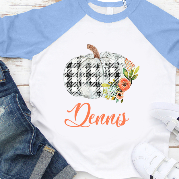 Personalized Kids Pumpkin Name Long Sleeves Shirt| Cloth12402