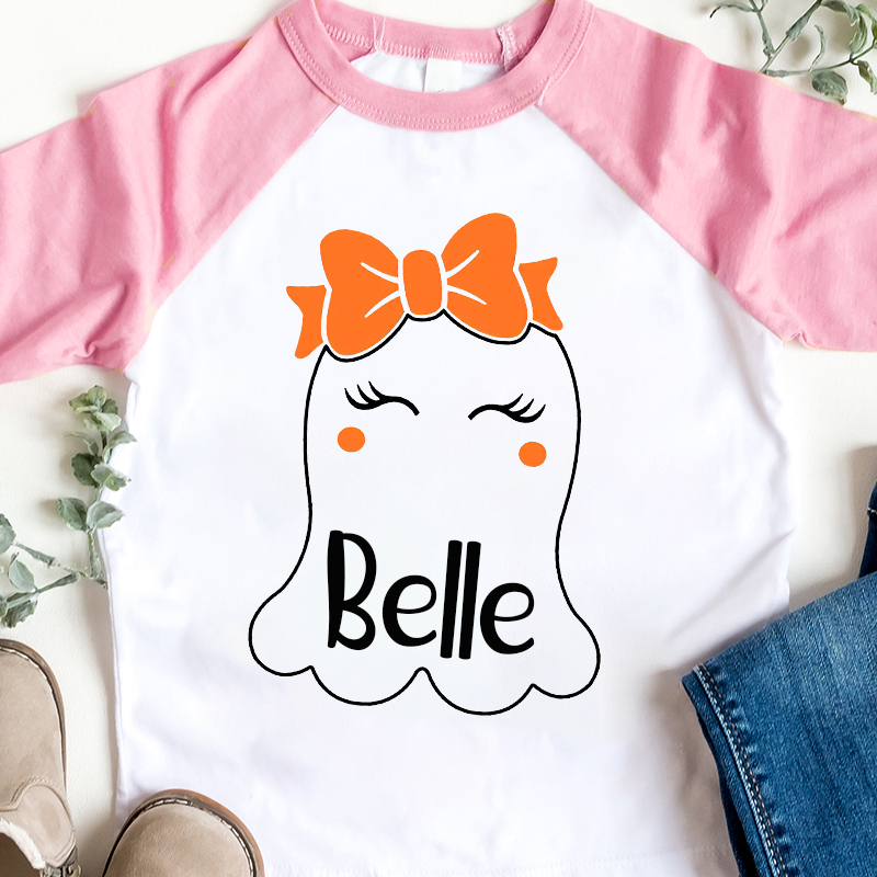 Personalized Girls Halloween With Ghosts Long Sleeves Shirt| Cloth12408
