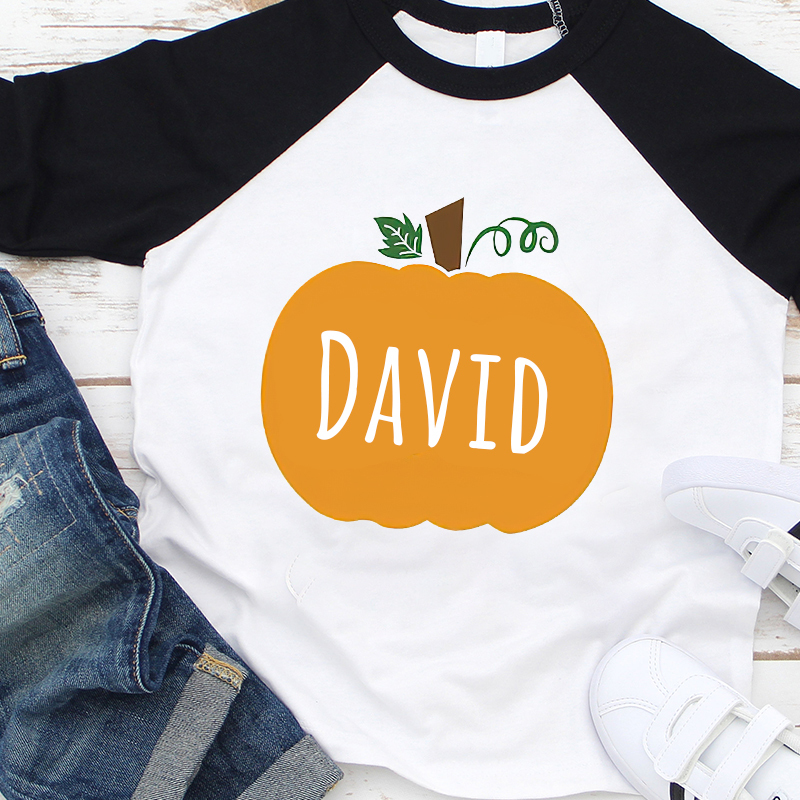 Personalized Kids Pumpkin Name Long Sleeves Shirt| Cloth12414