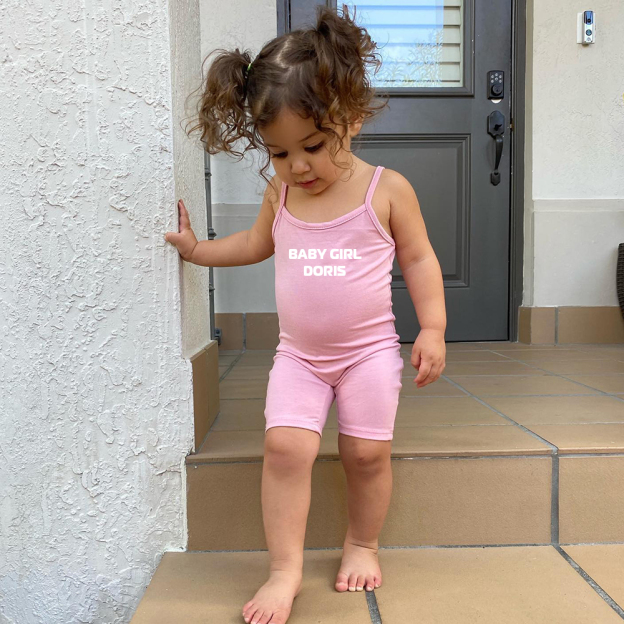Personalized Girl Suspender Letter Print Jumpsuit| Cloth221