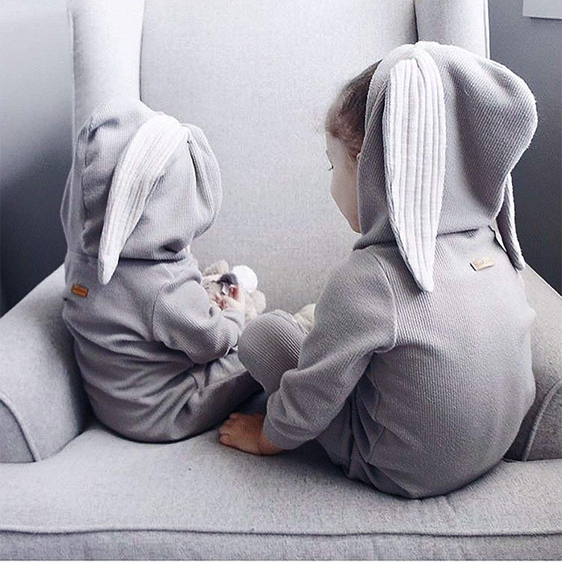 [Copy]Personalized Kids Bunny Long Eared Hoodie Romper Jumpsuit| Cloth76
