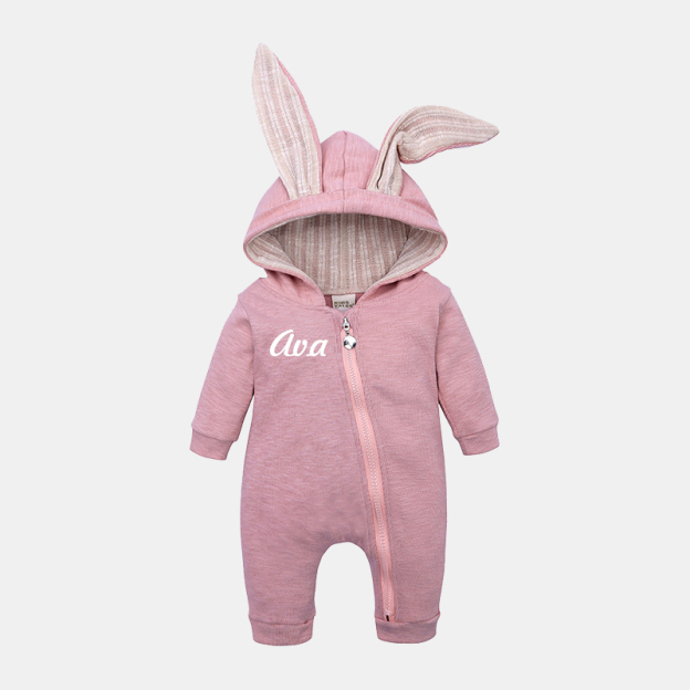 [Copy]Personalized Kids Bunny Long Eared Hoodie Romper Jumpsuit| Cloth76