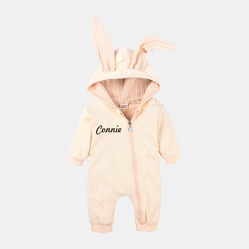 [Copy]Personalized Kids Bunny Long Eared Hoodie Romper Jumpsuit| Cloth76