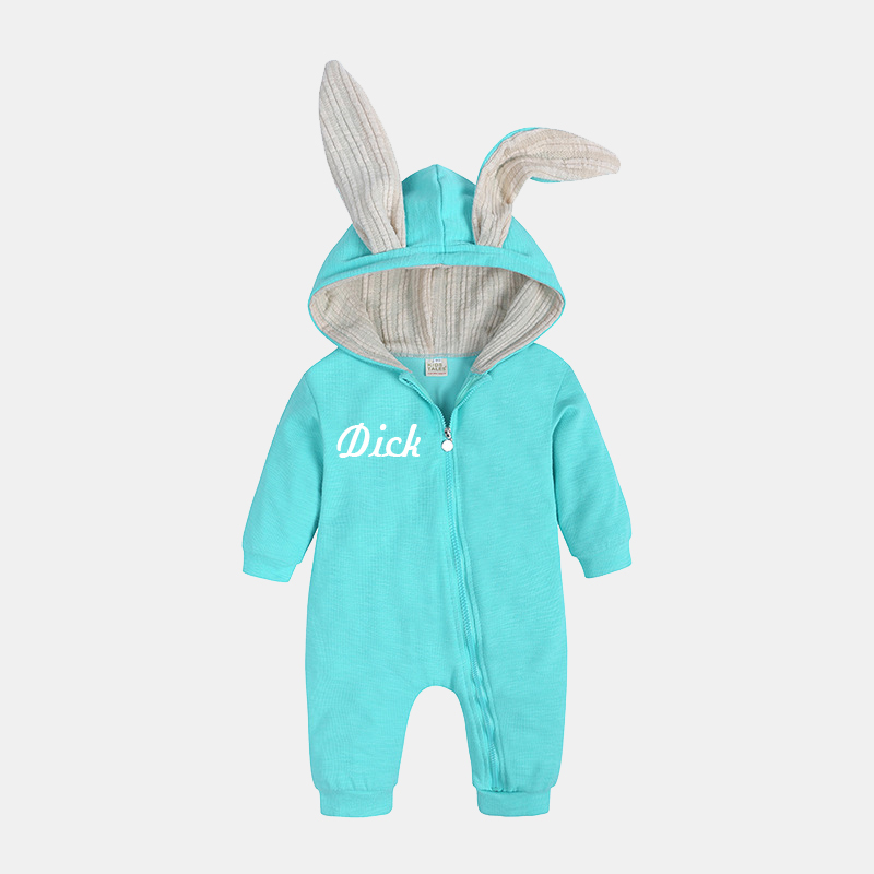 [Copy]Personalized Kids Bunny Long Eared Hoodie Romper Jumpsuit| Cloth76