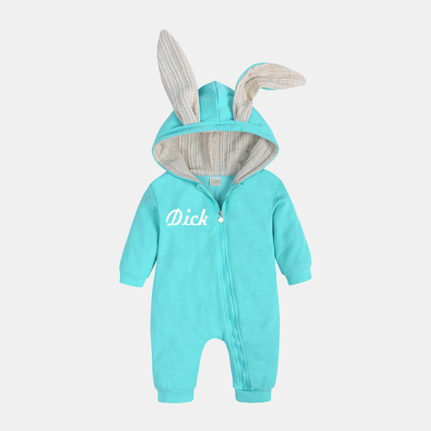 [Copy]Personalized Kids Bunny Long Eared Hoodie Romper Jumpsuit| Cloth76