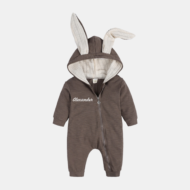 [Copy]Personalized Kids Bunny Long Eared Hoodie Romper Jumpsuit| Cloth76