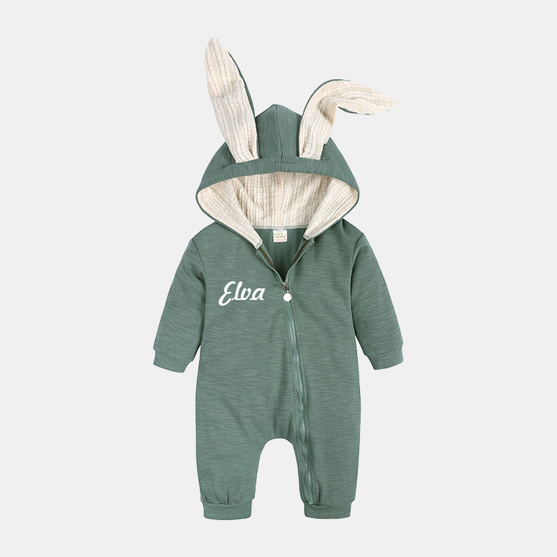 [Copy]Personalized Kids Bunny Long Eared Hoodie Romper Jumpsuit| Cloth76