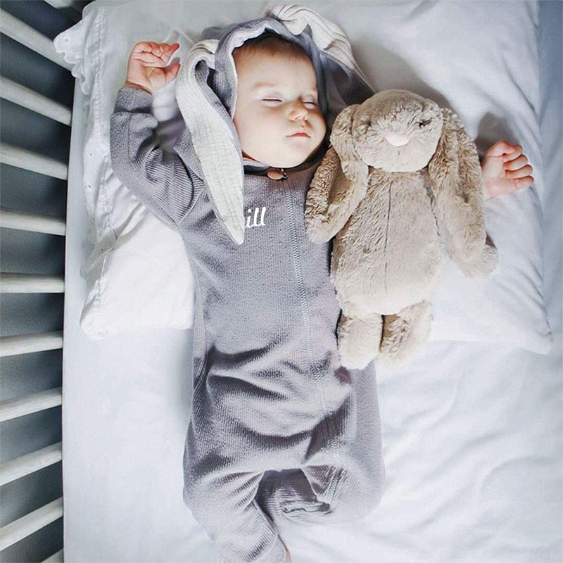 [Copy]Personalized Kids Bunny Long Eared Hoodie Romper Jumpsuit| Cloth76