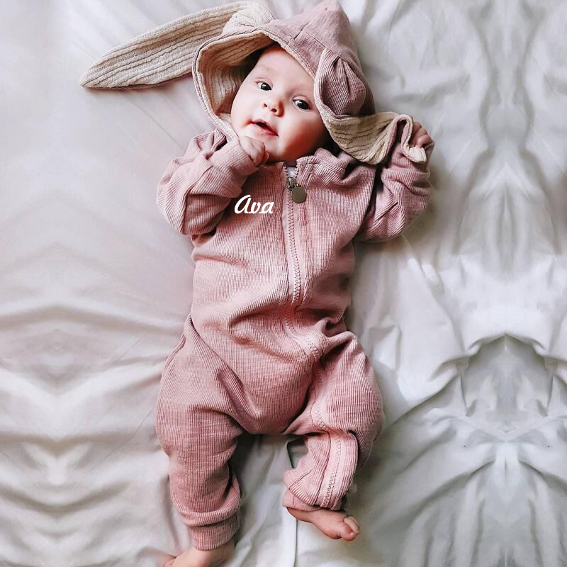 [Copy]Personalized Kids Bunny Long Eared Hoodie Romper Jumpsuit| Cloth76